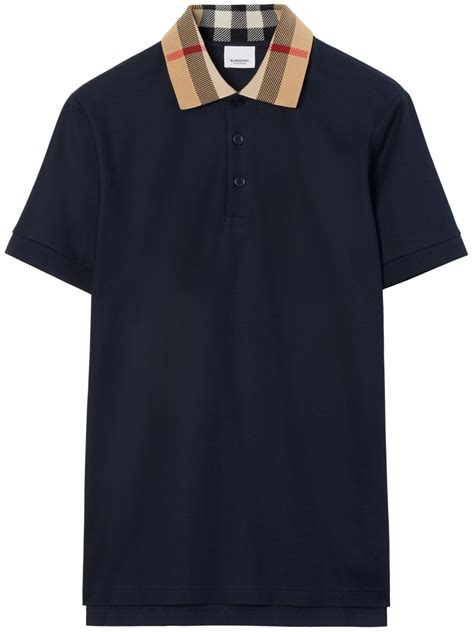 hartford piqué polo burberry shirt|Check Collar Cotton Polo Shirt in White .